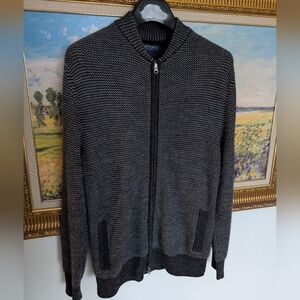 Hampton's Charcoal 100% Royal Alpaca Wool Bomber Sweater